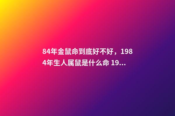 84年金鼠命到底好不好，1984年生人属鼠是什么命 1984年属鼠人命运，1984年属鼠的人是什么命-第1张-观点-玄机派